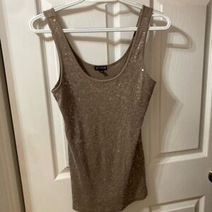 Express Taupe Tank Top/sequined front